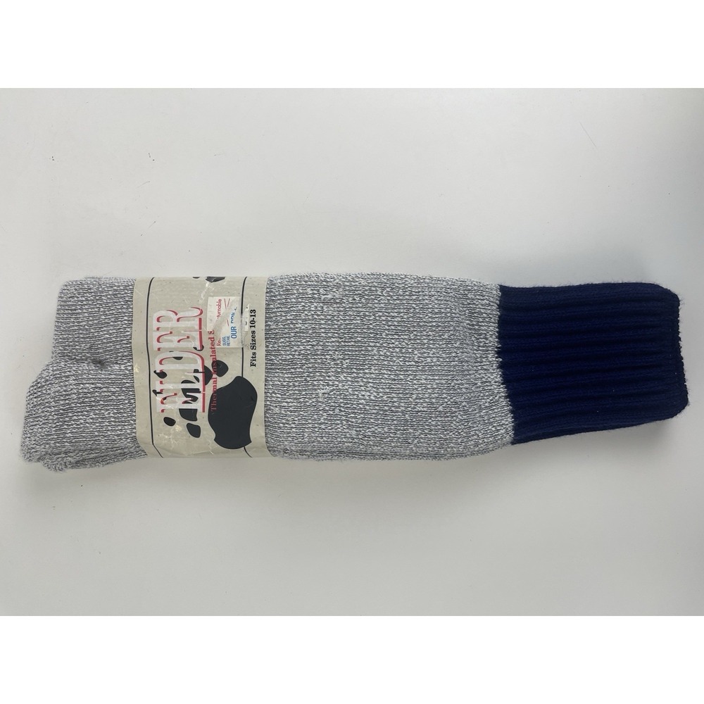 Thermal Boot Sock Size 10-13 75% Acrylic, 10% Nylon, 15% Wool, Gray And Blue New